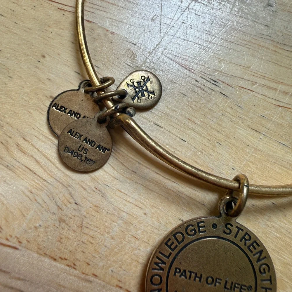 Boho Spiritual Path of Life Expandable Bangle Alex and Ani Rafaelian‎ Gold